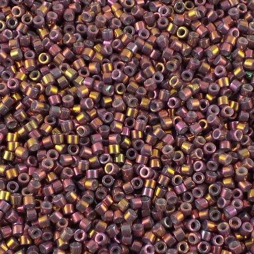 Miyuki DELICA Seed Beads Rocailles, Metallic Tea Berry Luster (# DB1013), Glass, Japan