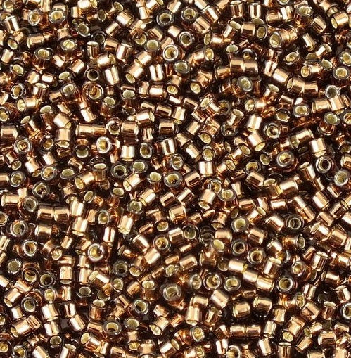 Miyuki DELICA Seed Beads Rocailles, Silver Lined Brown (# DB0150), Glass, Japan