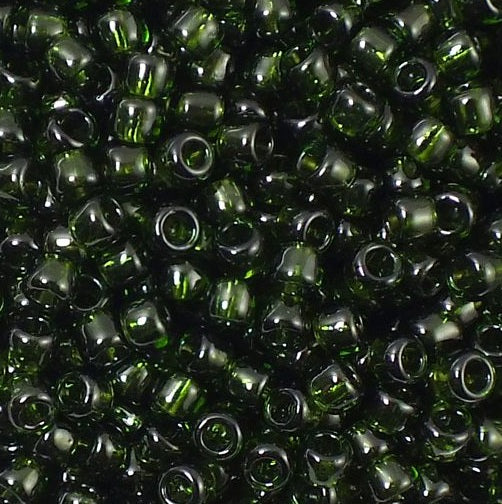 TOHO Round Seed Beads Rocailles, Transparent Olivine (# 940), Glass, Japan