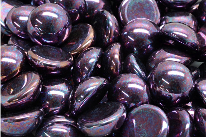 Cabochon Beads, Black Nebula (23980-15001), Glass, Czech Republic