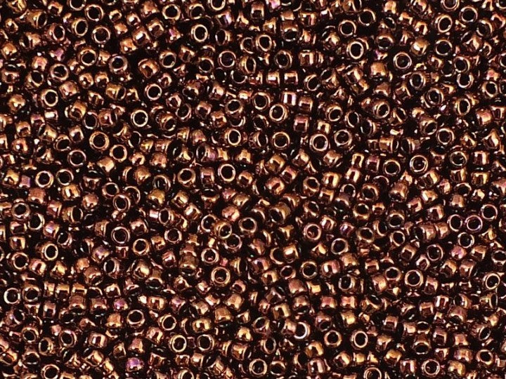 TOHO Round Seed Beads Rocailles, Dark Bronze (# 222), Glass, Japan