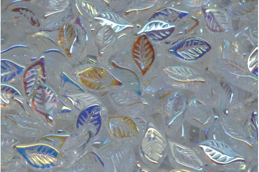 Bay Leaf Beads, Crystal Ab Full (2X Side) (00030-28703), Glass, Czech Republic