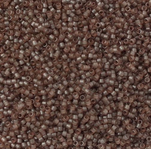 Miyuki DELICA Seed Beads Rocailles, Dyed semi Frosted Trans.Cinnamon (# DB0772), Glass, Japan