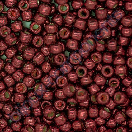 TOHO Round Seed Beads Rocailles, Permanent Finish Galvanized Brick Red (# Pf564), Glass, Japan