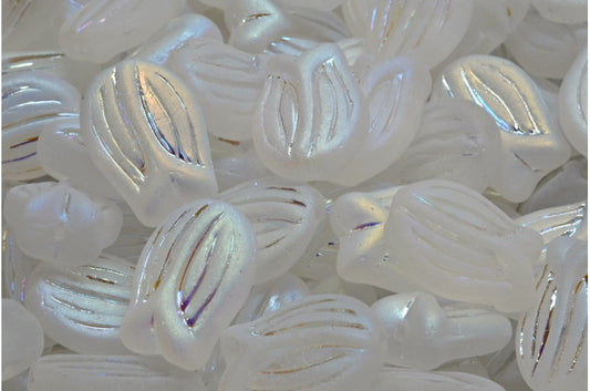 Mini Tulip Beads, Crystal Matte Ab Full (2X Side) (00030-84100-28703), Glass, Czech Republic