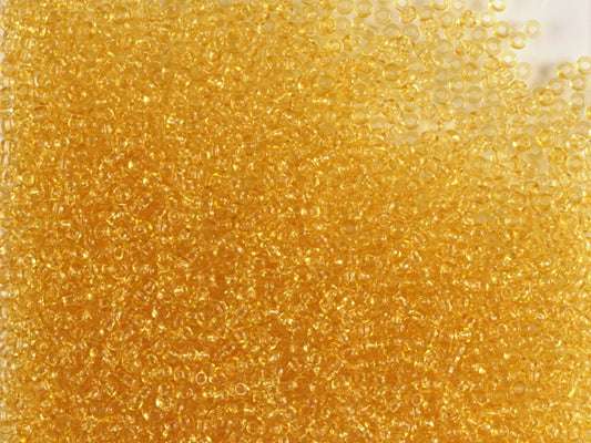 1 kg プレシオサ オルネラ シードビーズ、ラウンドホール、ルース、ライトトパーズ (10020)、ガラス、チェコ共和国、アウトレット