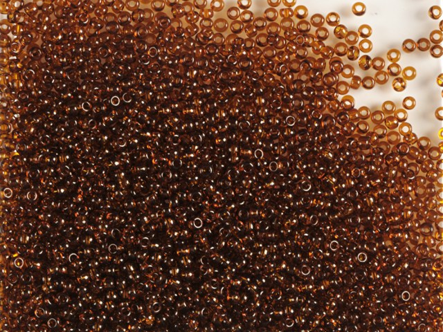卸売（1kg / 500g）プレシオサオルネラシードビーズ、角穴、ルース、ダークトパーズ（10110）、ガラス、チェコ共和国、アウトレット
