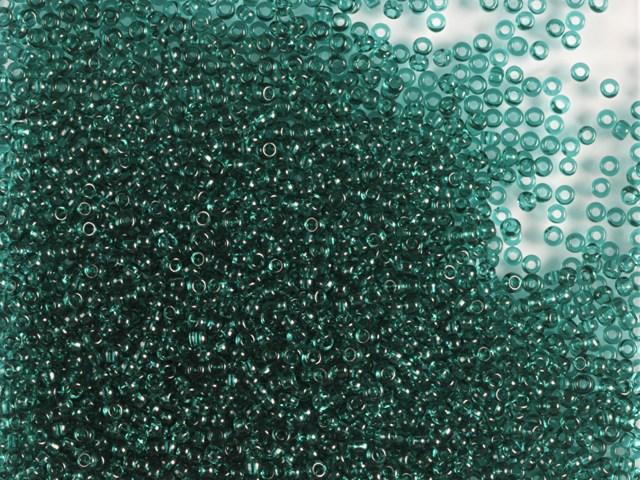 1 kg Preciosa Ornela Seed Beads, Round Hole, Loose, Transp. Teal Green (50710), Glass, Czech Republic, OUTLET