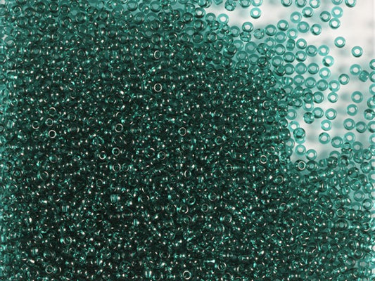 1 kg Preciosa Ornela Seed Beads, Square Hole, Loose, Transp. Teal Green (50710), Glass, Czech Republic, OUTLET