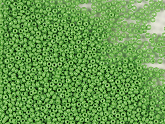 1 kg Preciosa Ornela Seed Beads, Round Hole, Loose, Opaque Green (53230), Glass, Czech Republic, OUTLET