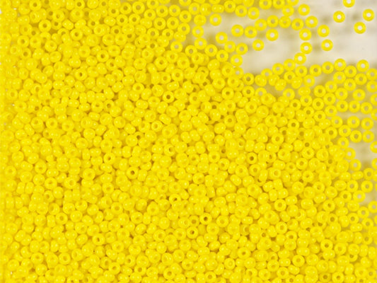 1 kg Preciosa Ornela 3-Cut Rocaille, Round Hole, Loose, Opaque Yellow "Limon" (83110), Glass, Czech Republic, OUTLET