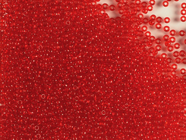 1 kg Preciosa Ornela Seed Beads, Round Hole, Loose, Transp. Red (90070), Glass, Czech Republic, OUTLET