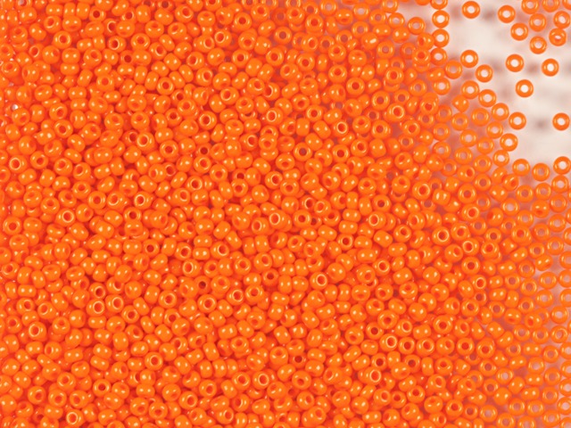 1 kg Preciosa Ornela Seed Beads, Round Hole, Loose, Opaque Orange (93140), Glass, Czech Republic, OUTLET