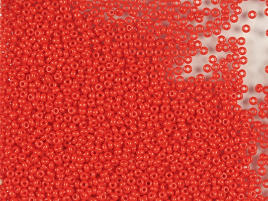 1 kg Preciosa Ornela Seed Beads Coated, Round Hole, Mat, Loose, Opaque Red Coral (93170), Glass, Czech Republic, OUTLET