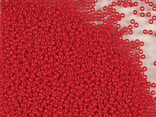 1 kg Preciosa Ornela Rola, Round Hole, Loose, Opaque Red Coral (93190), Glass, Czech Republic, OUTLET