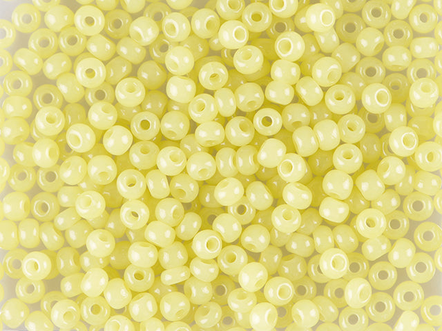 OUTLET 10 grams Preciosa Ornela Seed Beads, Round Hole, Loose, 9/0, Opal Yellow (82000), Glass, Czech Republic