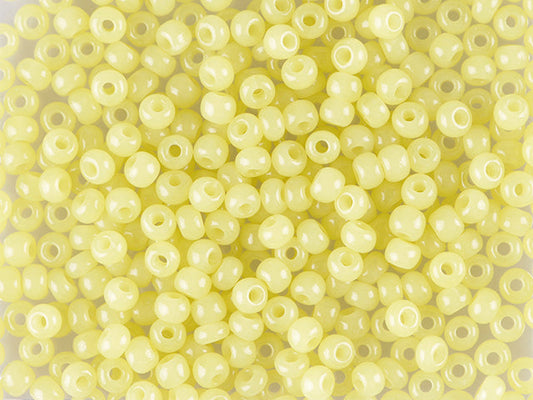 OUTLET 10 grams Preciosa Ornela Seed Beads, Round Hole, Loose, 9/0, Opal Yellow (82000), Glass, Czech Republic