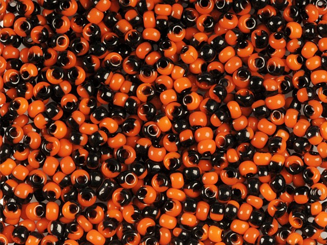 1 kg Preciosa Ornela Seed Beads, Round Hole, Loose, Harlequin Red-Yellow (93750), Glass, Czech Republic, OUTLET