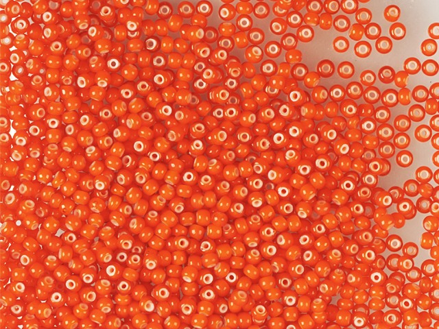 1 kg Preciosa Ornela Seed Beads, Round Hole, Star Kornelan, Loose, Cornelian Orange (93703), Glass, Czech Republic, OUTLET