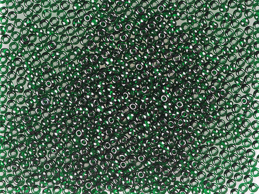 1 kg Preciosa Ornela Seed Beads Coated, Round Hole, Mat, Loose, Transp. Dark Green (50620), Glass, Czech Republic, OUTLET