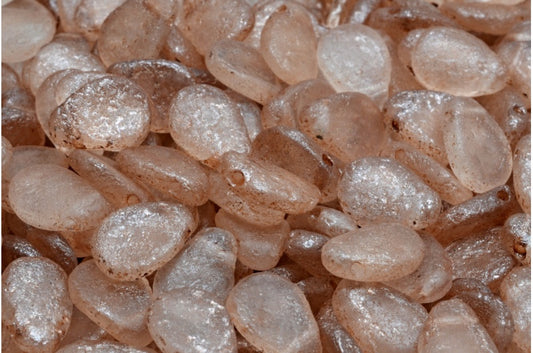 海葵花瓣珠，水晶蚀刻铜内衬 (00030-ETCH-54324)，玻璃，捷克共和国