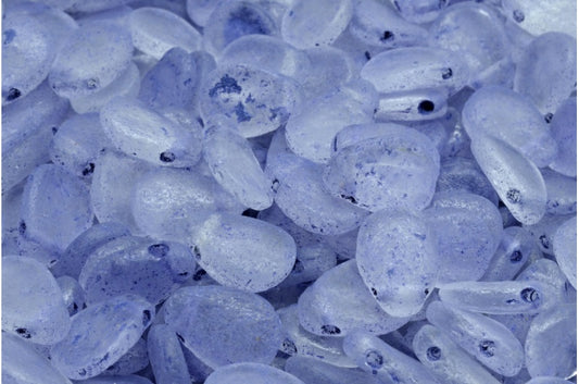 Anemonenblütenperlen, Kristall geätzt, blau gefüttert (00030-ETCH-54325), Glas, Tschechische Republik