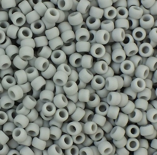 TOHO Round Seed Beads Rocailles, Opaque Frosted Gray (# 53F), Glass, Japan