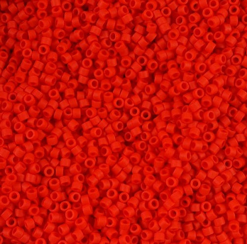 Miyuki DELICA Seed Beads Rocailles, Matte Opaque Coral (# DB0757), Glass, Japan