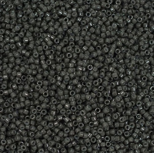Miyuki DELICA Seed Beads Rocailles, Duracoat Opaque Charcoal (# DB2368), Glass, Japan