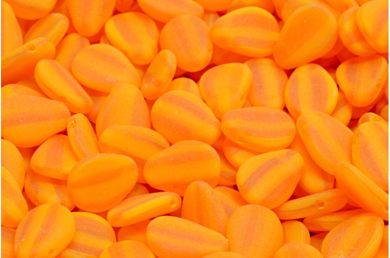 Anemone Petal Beads, Orange Matte (81240-84100), Glass, Czech Republic