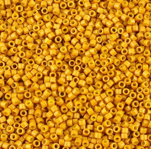 Miyuki DELICA Seed Beads Rocailles, Opaque Pumpkin Dyed (# DB0653), Glass, Japan