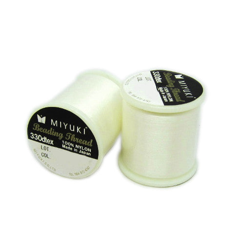Miyuki Nylon Beading Thread, Eggshell white (2), Glass, Japan