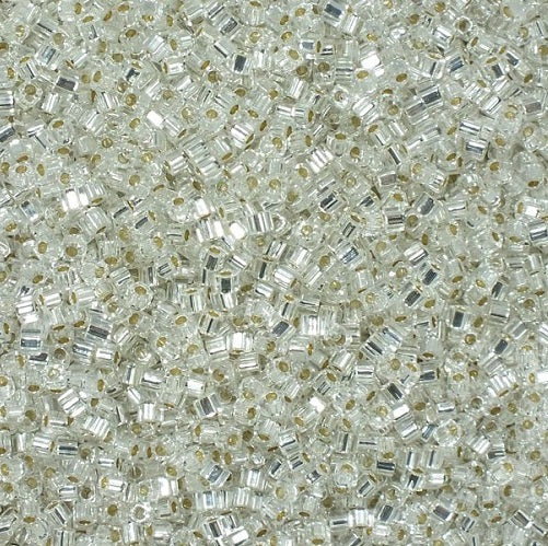 Miyuki Square Beads, Silver Lined Crystal (# 1), Glass, Japan