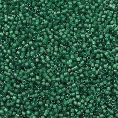 Miyuki DELICA Seed Beads Rocailles, Semi Matte Transparent Emerald (# DB0776), Glass, Japan