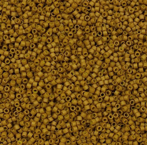 Miyuki DELICA Seed Beads Rocailles, Matte Opaque Mustard (# DB0665), Glass, Japan