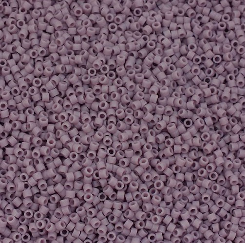 Miyuki DELICA Seed Beads Rocailles, Matte Opaque Lilac (# DB0758), Glass, Japan