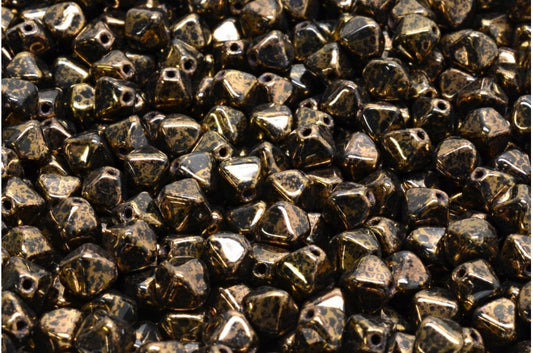 Bicone Beads, Black Terracotta Violet (23980-15496), Glass, Czech Republic