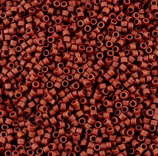 Miyuki DELICA Seed Beads Rocailles, Matte Opaque Chocolate (# DB1584), Glass, Japan