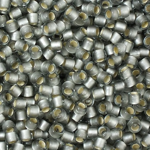 TOHO Round Seed Beads Rocailles, Silver Lined Frosted Black Diamond (# 29Af), Glass, Japan