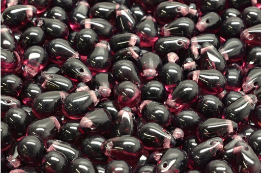 出口 10 克滴珠，6 x 9 毫米，紫水晶 (20060)，玻璃，捷克共和国