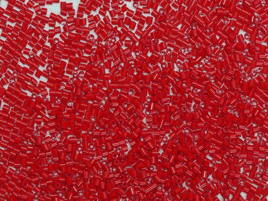 1 kg Preciosa Ornela Tubes, Round Hole, Loose, Opaque Red Coral (93190), Glass, Czech Republic, OUTLET