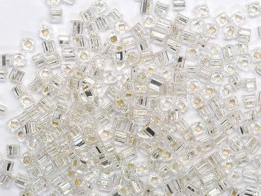 1 kg Preciosa Ornela Seed Beads Coated, Round Hole, Loose, Crystal, Silver Lined (78102), Glass, Czech Republic, OUTLET