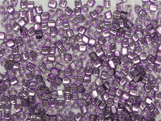 Wholesale (1kg / 500g) Preciosa Ornela Triangle, Triangle Hole, Loose, Violet Dyed Crystal, Silver Lined (08228), Glass, Czech Republic, OUTLET