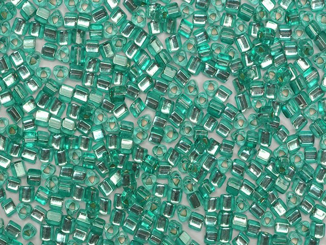 1 kg Preciosa Ornela Seed Beads Coated, Round Hole, Loose, Green Dyed Crystal, Silver Lined (08258), Glass, Czech Republic, OUTLET