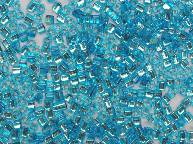 1 kg Preciosa Ornela Rocailles-Perlen, beschichtet, rundes Loch, lose, blaugrün gefärbter Kristall, mit Silber ausgekleidet (08265), Glas, Tschechische Republik