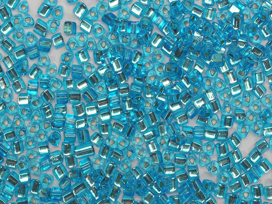 1 kg Preciosa Ornela Rocailles-Perlen, beschichtet, rundes Loch, lose, blaugrün gefärbter Kristall, mit Silber ausgekleidet (08265), Glas, Tschechische Republik, OUTLET