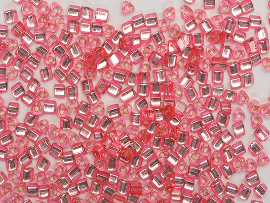 Wholesale (1kg / 500g) Preciosa Ornela Triangle, Triangle Hole, Loose, Pink Dyed Crystal, Silver Lined (08275), Glass, Czech Republic, OUTLET