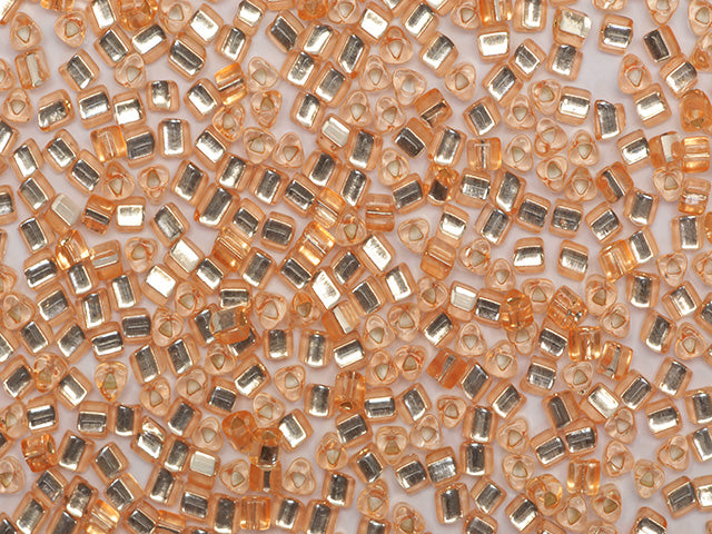 Wholesale (1kg / 500g) Preciosa Ornela Seed Beads Coated, Square Hole, Loose, Orange Dyed Crystal, Silver Lined (08288), Glass, Czech Republic, OUTLET