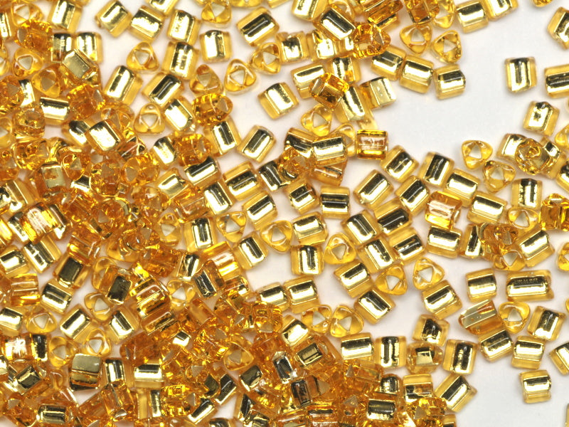 Wholesale (1kg / 500g) Preciosa Ornela Tubes, Round Hole, Loose, Lt. Topaz, Silver Lined (17020), Glass, Czech Republic, OUTLET