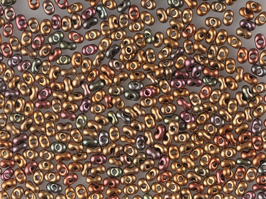 1 kg プレシオサ オルネラ ツイン、2 ラウンドホール、ルーズ、ゴールドアイリス (01620)、ガラス、チェコ共和国、アウトレット